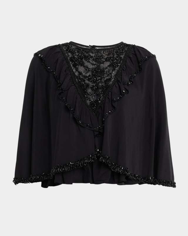 Shanna Beaded Lace Cropped Blouse